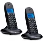 Motorola C1002CB+ DECT bezvadu telefons ar 2 klausulēm, melns, fona apgaismojuma ekrāns, brīvroku režīms, 50 ierakstu tālruņu grāmata