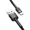 Baseus Cafule USB-A uz USB-C kabelis 0,5m Pelēks+Melns