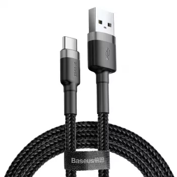 Baseus Cafule USB-A uz USB-C kabelis 0,5m Pelēks+Melns
