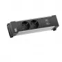 Bachmann Power Frame Galda Strāvas Modulis 2x Schuko USB-A USB-C 22W 0.2m GST18 Sudrabs