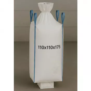EXTRALINK Big Bag U+2 110x110x175cm 1300kg ar iztukšošanas uzgali