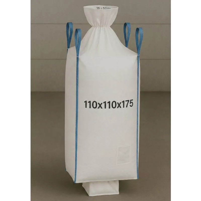 EXTRALINK Big Bag U+2 110x110x175cm 1300kg ar iztukšošanas uzgali
