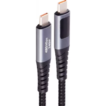 shiverpeaks USB-C lādēšanas kabelis 2.0 240W PD A/V/W displejs 1.0m (BS14-59025)