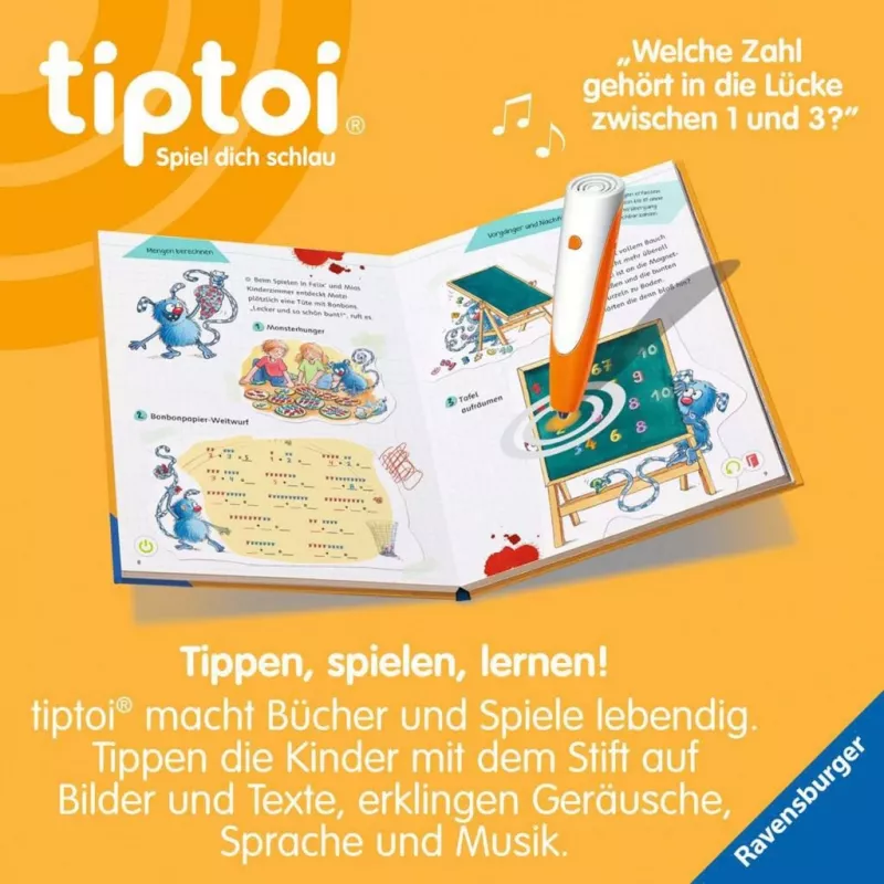 RAVENSBURGER tiptoi Lern mit mir! Mathe 1. Klasse Interaktīvā mācību grāmata