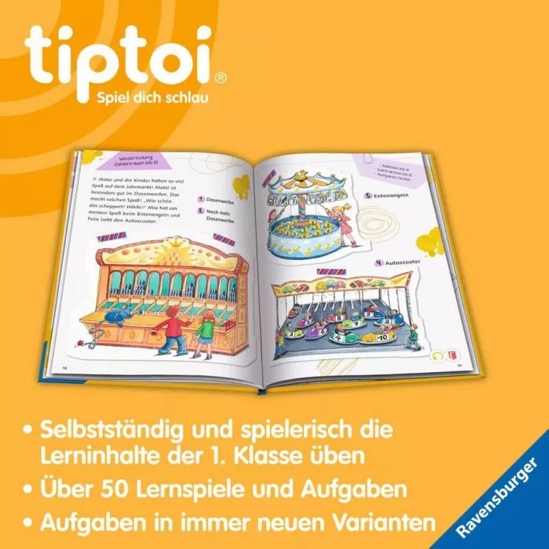 RAVENSBURGER tiptoi Lern mit mir! Mathe 1. Klasse Interaktīvā mācību grāmata
