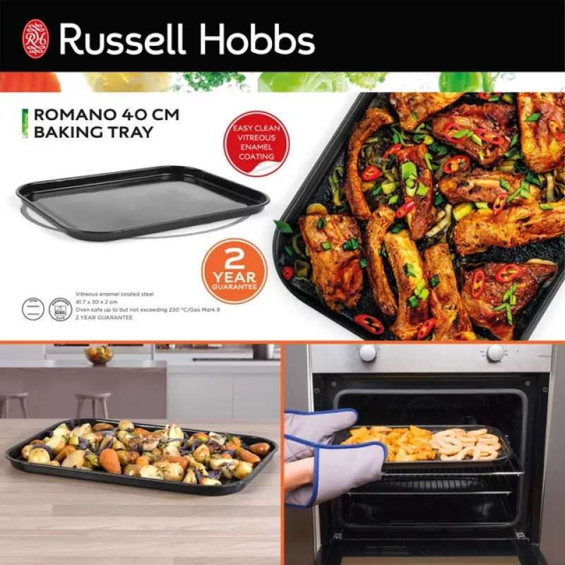 Russell Hobbs CW114411EU7 40cm Cepamā Paplāte - Oglekļa Tērauds, Nelīpošs, Trauku Mazgājamā Mašīnā Drošs