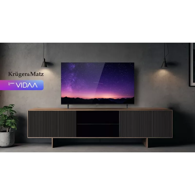 KRUGER & MATZ KM0255UHD-V3 139 cm (55 inch) 4K UHD DLED Smart TV Android TV 9.0 Wi-Fi Bluetooth Melns