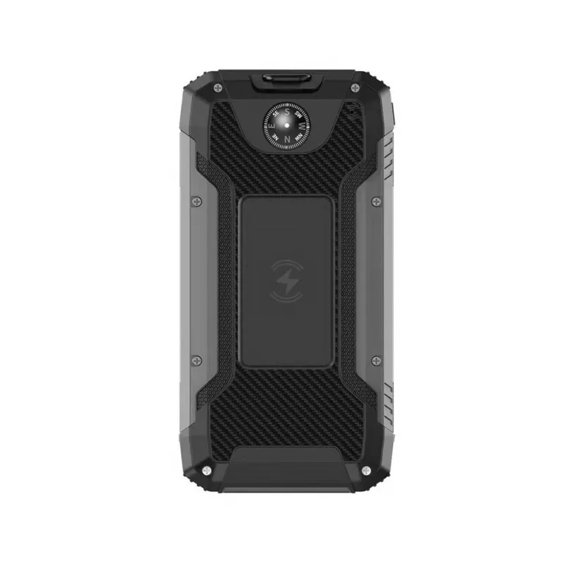 PowerNeed S20000Q 20000mAh āra saules enerģijas banka ar bezvadu uzlādi, QC3.0 un PD 20W, melna