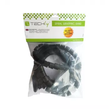 TECHLY Elastīgs kabeļu pārsegs 2,5m 25mm diametrs Melns
