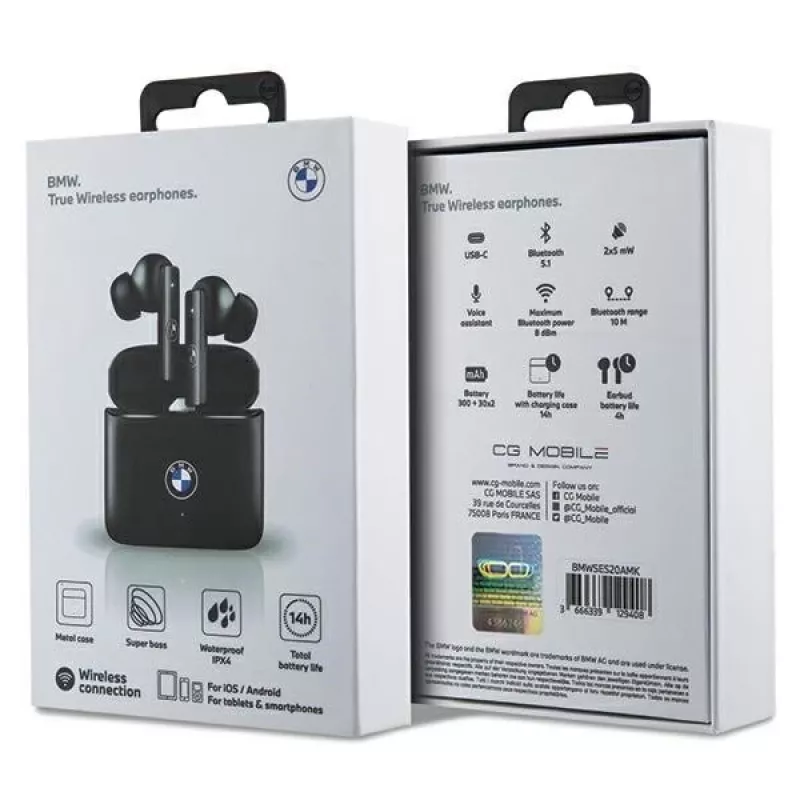 BMW Signature Collection Bluetooth TWS austiņas BMWSES20AMK Melna