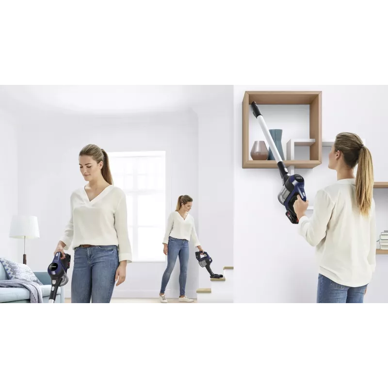 Bosch Unlimited Serie 6 BCS611P4A Bezvadu kāta putekļsūcējs, 0,3 L, Melns, 2,5 Ah