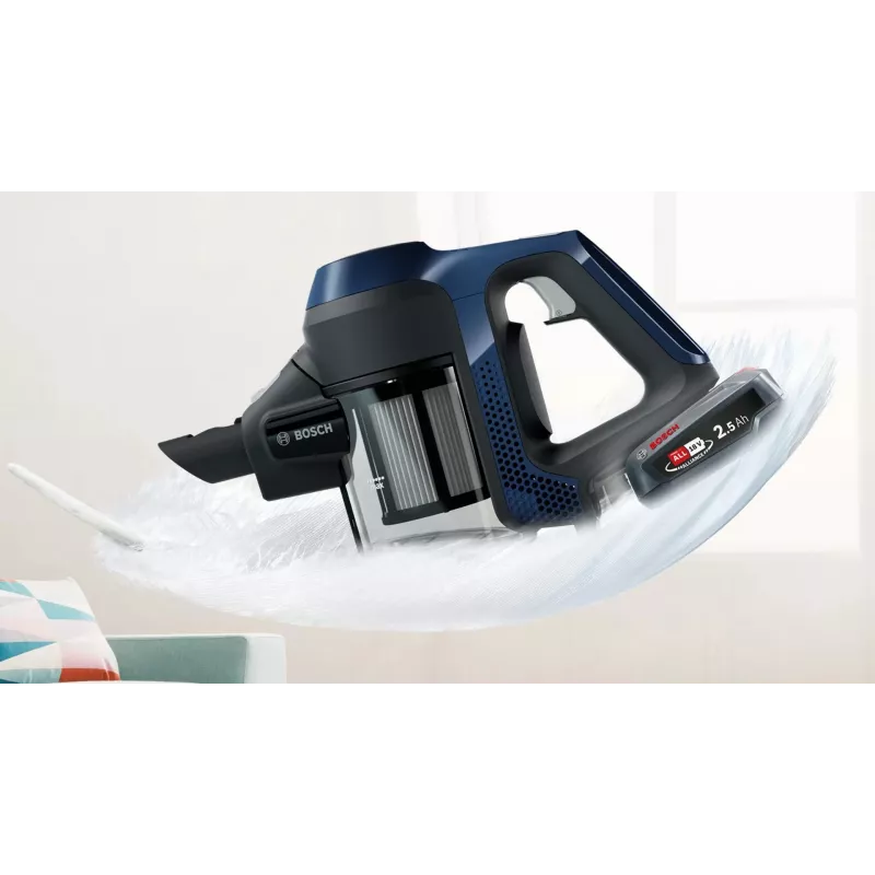 Bosch Unlimited Serie 6 BCS611P4A Bezvadu kāta putekļsūcējs, 0,3 L, Melns, 2,5 Ah
