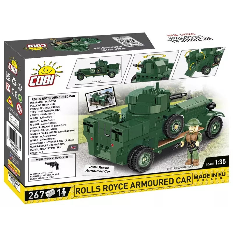 COBI KLOCKI Historical Collection Rolls-Royce Armoured Car 1920 Pattern Mk I Būvbloku komplekts (226 gab.)