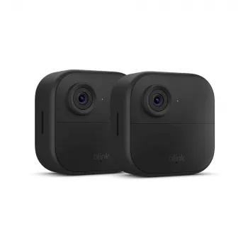 Amazon Blink Outdoor 4 bezvadu viedā drošības kameru sistēma (2 kameras + Sync Module Core) - 1080p HD, infrasarkanā nakts redzamība, divvirzienu audio, laikapstākļiem izturīga, melna