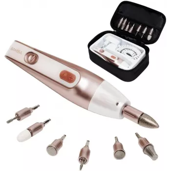 Cecotec PinkyCare 700 Perfect Nails elektriskais manikīra un pedikīra komplekts, nagu urbis, 7 stiprinājumi, 2 ātrumi, uzlādējams, rozā/balts