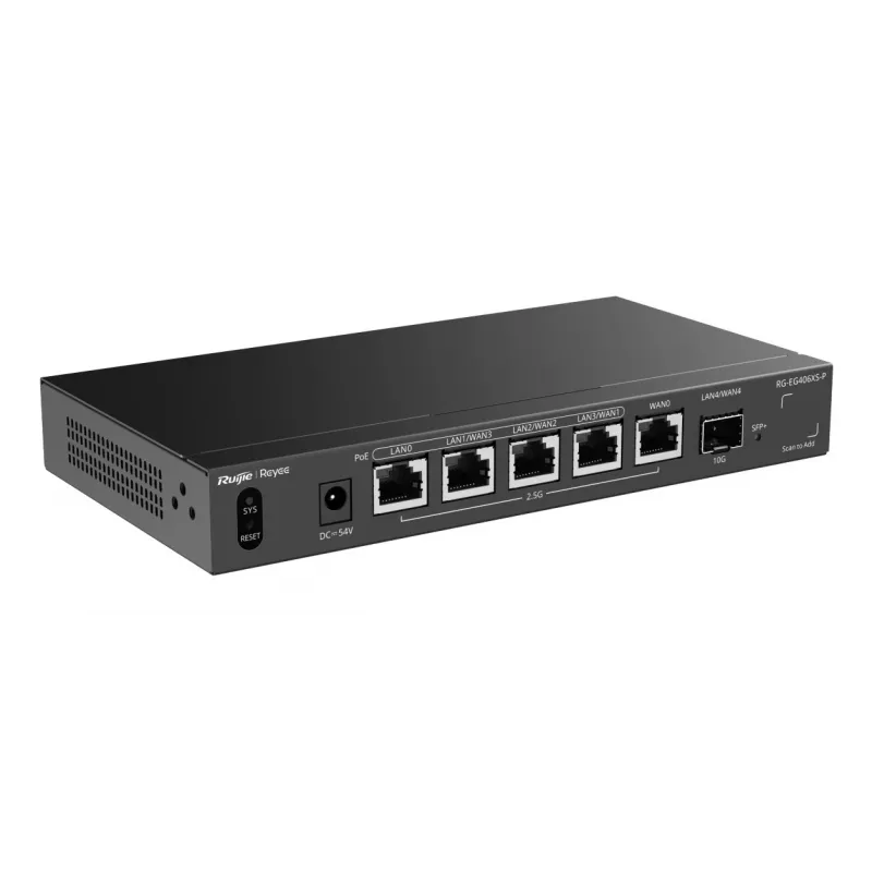 Ruijie Reyee RG-EG406XS-P Multi-WAN Cloud Gateway maršrutētājs, 6x 2.5GE RJ45, 1x 10GE SFP+, 4 PoE, VPN, Rackmount