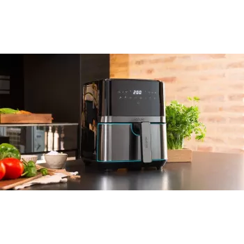 Cecotec Cecofry Full InoxBlack 5500 Pro Karstā gaisa fritieris, 1700 W, 5.5 L, Melns/Nerūsējošais tērauds