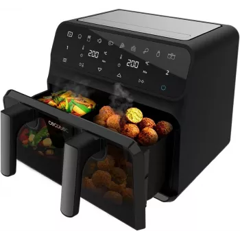 Cecotec Double Hot Air Fryer Cecofry Advance 9000 Window 2200 W 9 L Melns