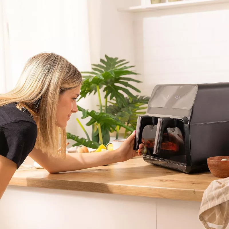 Cecotec Double Hot Air Fryer Cecofry Advance 9000 Window 2200 W 9 L Melns