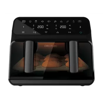 Cecotec Double Hot Air Fryer Cecofry Advance 9000 Window 2200 W 9 L Melns