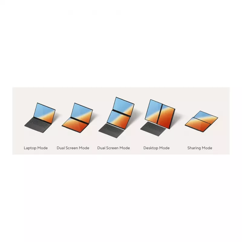 ASUS Zenbook Duo UX8407AA-SN469X Copilot+ PC klēpjdators, 14 collu 3K OLED skārienjūtīgs 144Hz, Intel Core Ultra 9 386H, 32GB LPDDR5x, 1TB SSD, Windows 11 Pro, vācu QWERTZ tastatūra