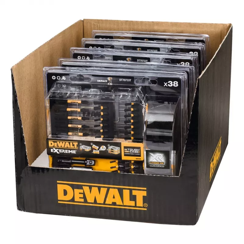 DEWALT DT70733T-QZ 38 gabalu skrūvgriežu uzgaļu komplekts ar magnētisko uzgaļu turētāju