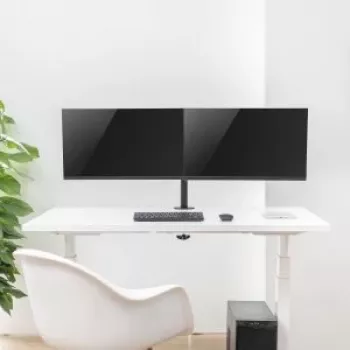 Maclean MC-884 Viena monitora galda stiprinājums 17-32 inch ekrāniem, melns, gāzes atspere, USB 3.0