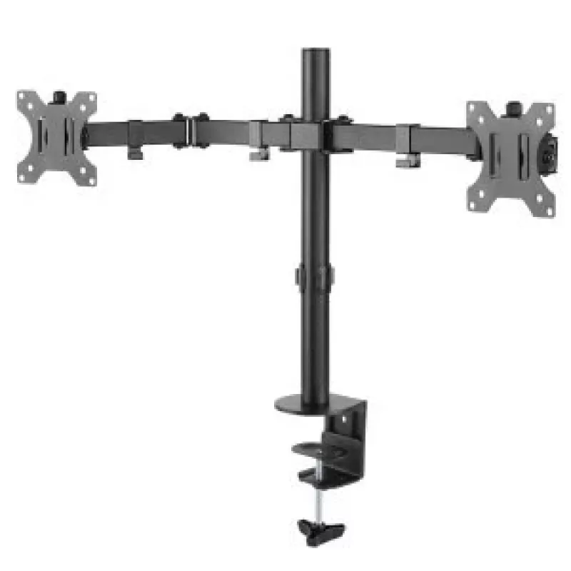 Maclean MC-884 Viena monitora galda stiprinājums 17-32 inch ekrāniem, melns, gāzes atspere, USB 3.0