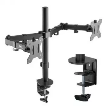 Maclean MC-884 Viena monitora galda stiprinājums 17-32 inch ekrāniem, melns, gāzes atspere, USB 3.0