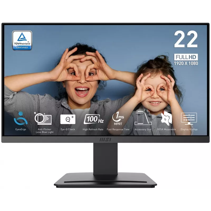MSI PRO MP223 E2 21.45 inch VA Full HD 100Hz monitors Melns