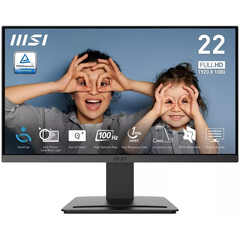 MSI PRO MP223 E2 21.45 inch VA Full HD 100Hz monitors Melns