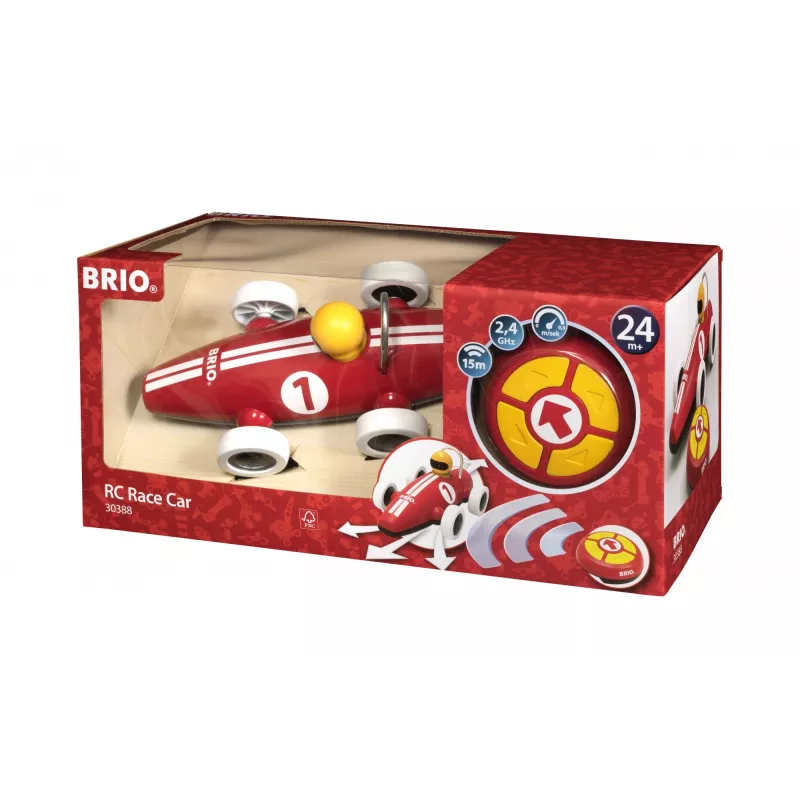 BRIO RC Rennwagen ar tālvadību, sarkans/balts