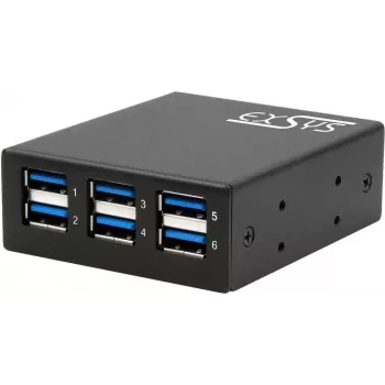 Exsys USB 3.2 Gen 1 Hub ar 15kV ESD aizsardzību, DIN-Sliedes stiprinājums, 6 porti (EX-11246HMS)