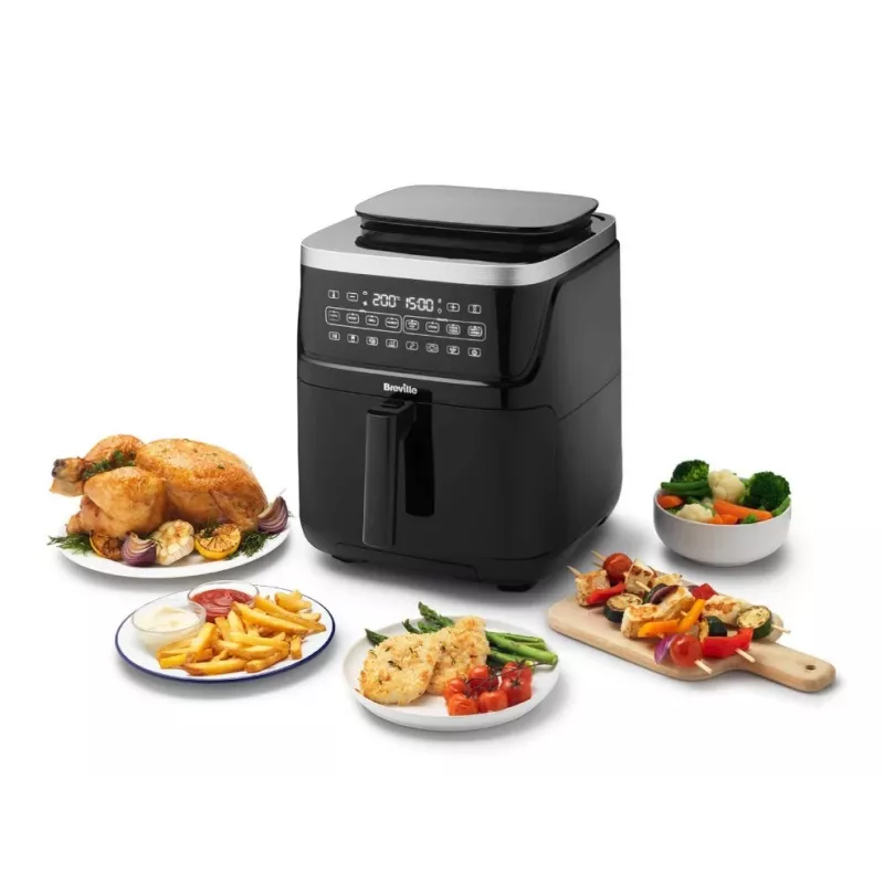 Breville VDF133X Bezeļļas tvaika fritieris, 7L, 1700W, Melns/Sudrabs