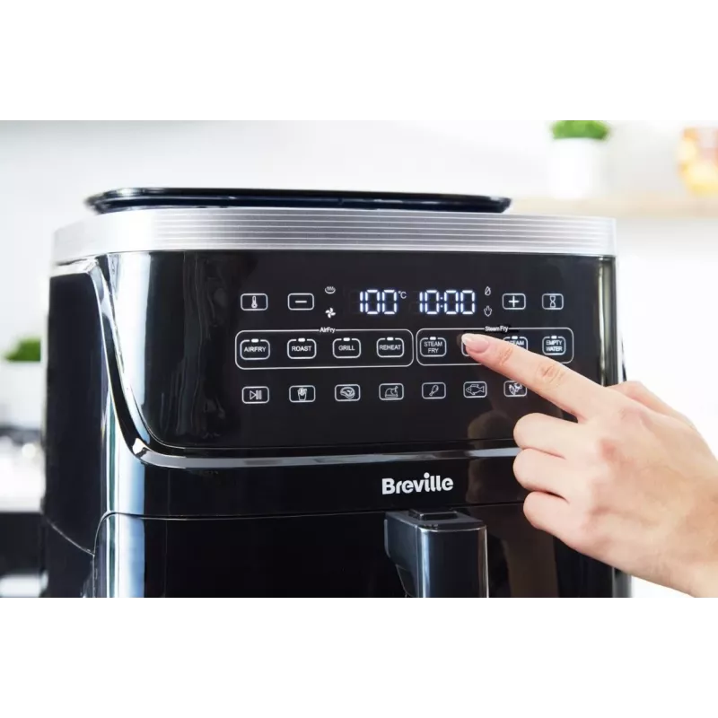 Breville VDF133X Bezeļļas tvaika fritieris, 7L, 1700W, Melns/Sudrabs