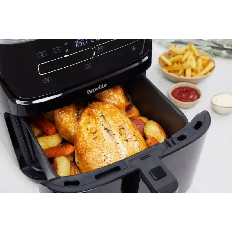 Breville VDF133X Bezeļļas tvaika fritieris, 7L, 1700W, Melns/Sudrabs