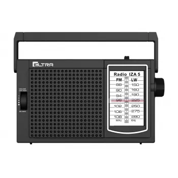 ELTRA Radio IZA-5 Black Portable FM Radio ar AM LW joslām, AUX ieeju, bateriju/tīkla barošanu
