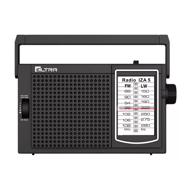 ELTRA Radio IZA-5 Black Portable FM Radio ar AM LW joslām, AUX ieeju, bateriju/tīkla barošanu
