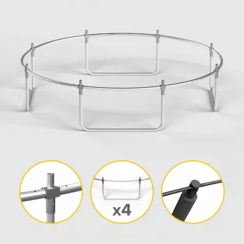 REBEL Active Trampoline PRO 8ft/244cm ar drošības tīklu un kāpnēm