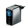 EVERACTIVE SC-670Q GaN 67W USB-C Lādētājs ar 2x USB-C un 1x USB-A, Quick Charge 4+, PD 3.0, Melns