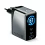 EVERACTIVE SC-670Q GaN 67W USB-C Lādētājs ar 2x USB-C un 1x USB-A, Quick Charge 4+, PD 3.0, Melns