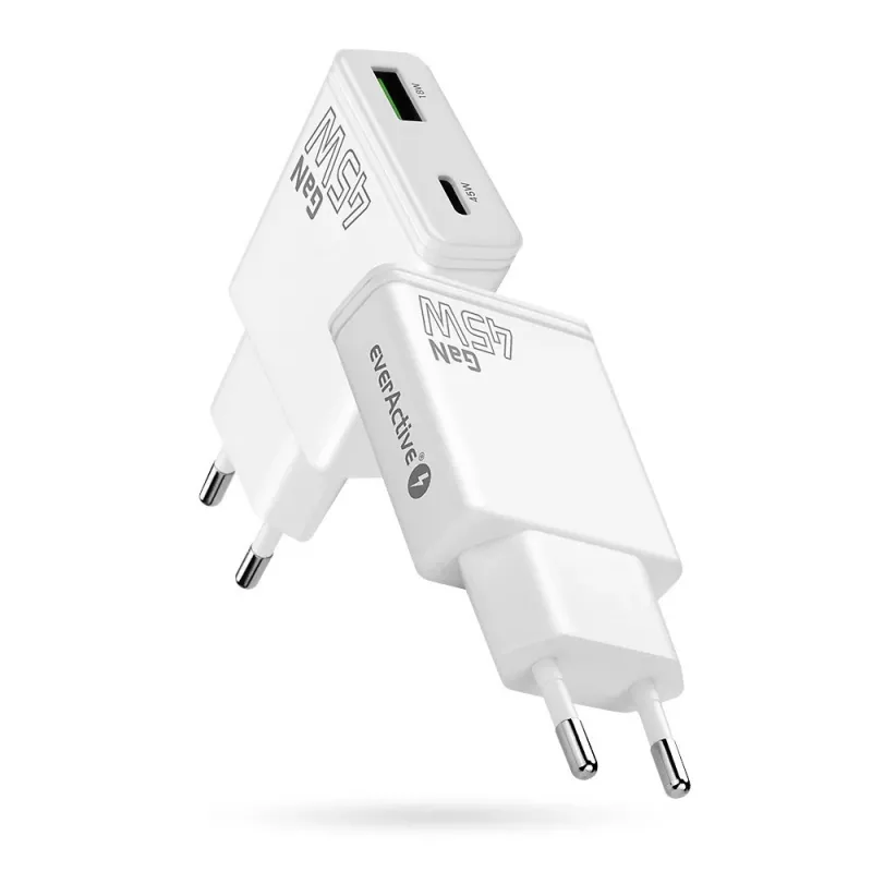 EVERACTIVE GaN QC3.0 45W USB-C sienas lādētājs SC-460Q Balts