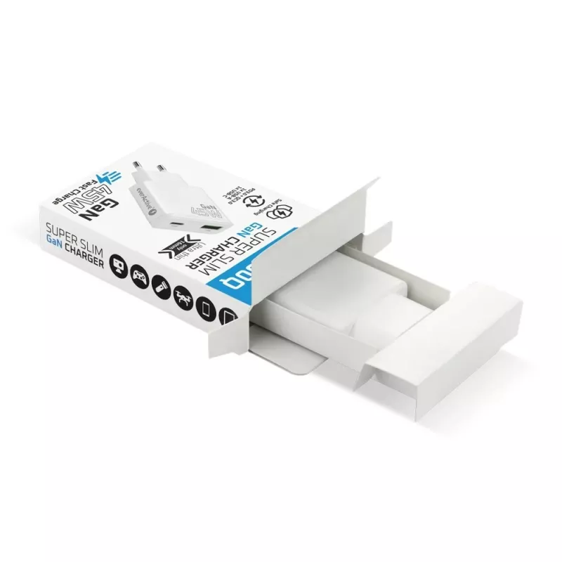 EVERACTIVE GaN QC3.0 45W USB-C sienas lādētājs SC-460Q Balts