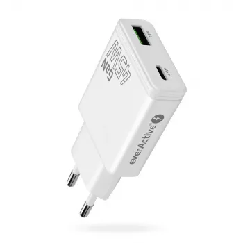 EVERACTIVE GaN QC3.0 45W USB-C sienas lādētājs SC-460Q Balts