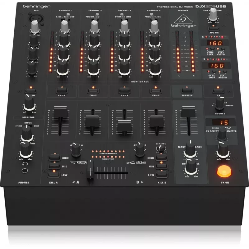 Behringer DJX900USB Professional 5-Channel DJ Mixer with INFINIUM Contact-Free VCA Crossfader, Advanced Digital Effects and USB/Audio Interface