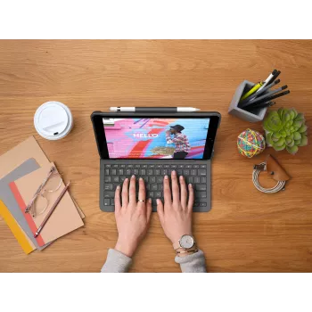 Logitech Slim Folio tastatūras maciņš iPad 10.2 collu (7., 8., 9. paaudze) - Graphite - QWERTY UK English