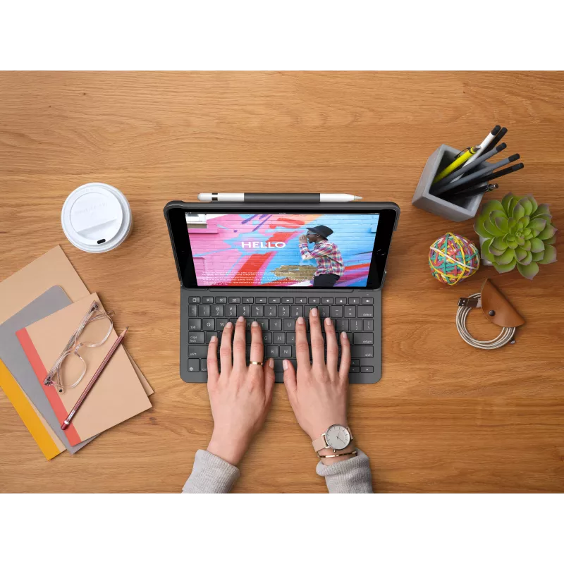 Logitech Slim Folio tastatūras maciņš iPad 10.2 collu (7., 8., 9. paaudze) - Graphite - QWERTY UK English