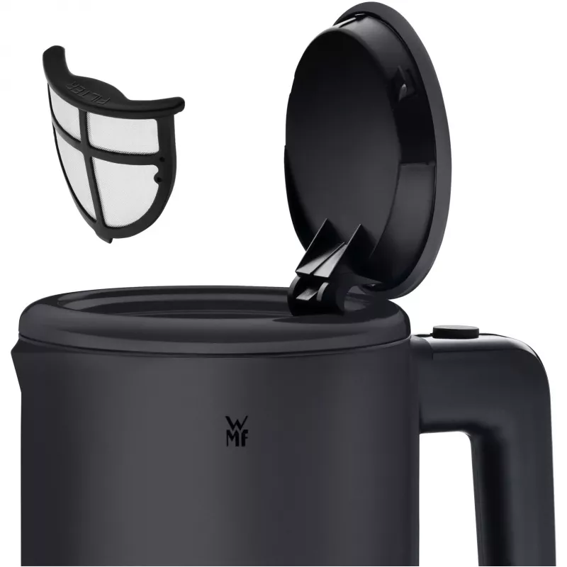 WMF KÜCHENminis Elektriskā tējkanna 0,8 L, 1800 W, Nerūsējošais tērauds, Melna