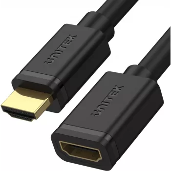 UNITEK HDMI pagarinājuma kabelis 3m HDMI 2.0 vīrietis-sieviete 4K 60Hz Melns