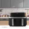 Nedis KAAF320BK Karstā gaisa fritieris ar diviem groziem 8.4 L 2600 W Digitāls skārienekrāns Melns